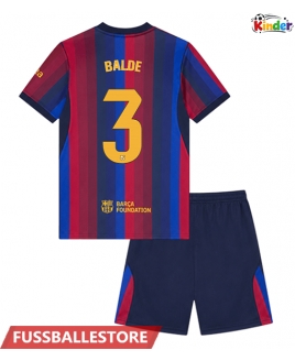 Günstige Barcelona Alejandro Balde #3 Heimtrikotsatz Kinder 2026-27 Kurzarm (+ Kurze Hosen)